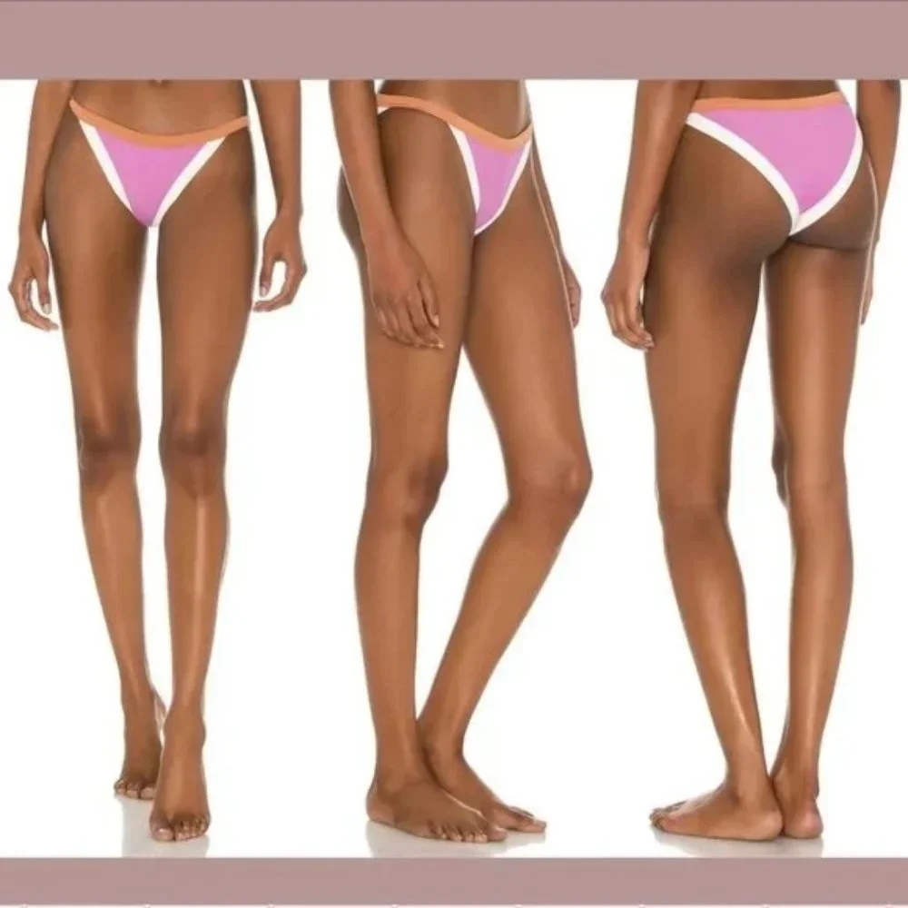 l*space Classic Swim Bottom Rosebud Cream Putty XL Ribbed Vacay NWT $79‎